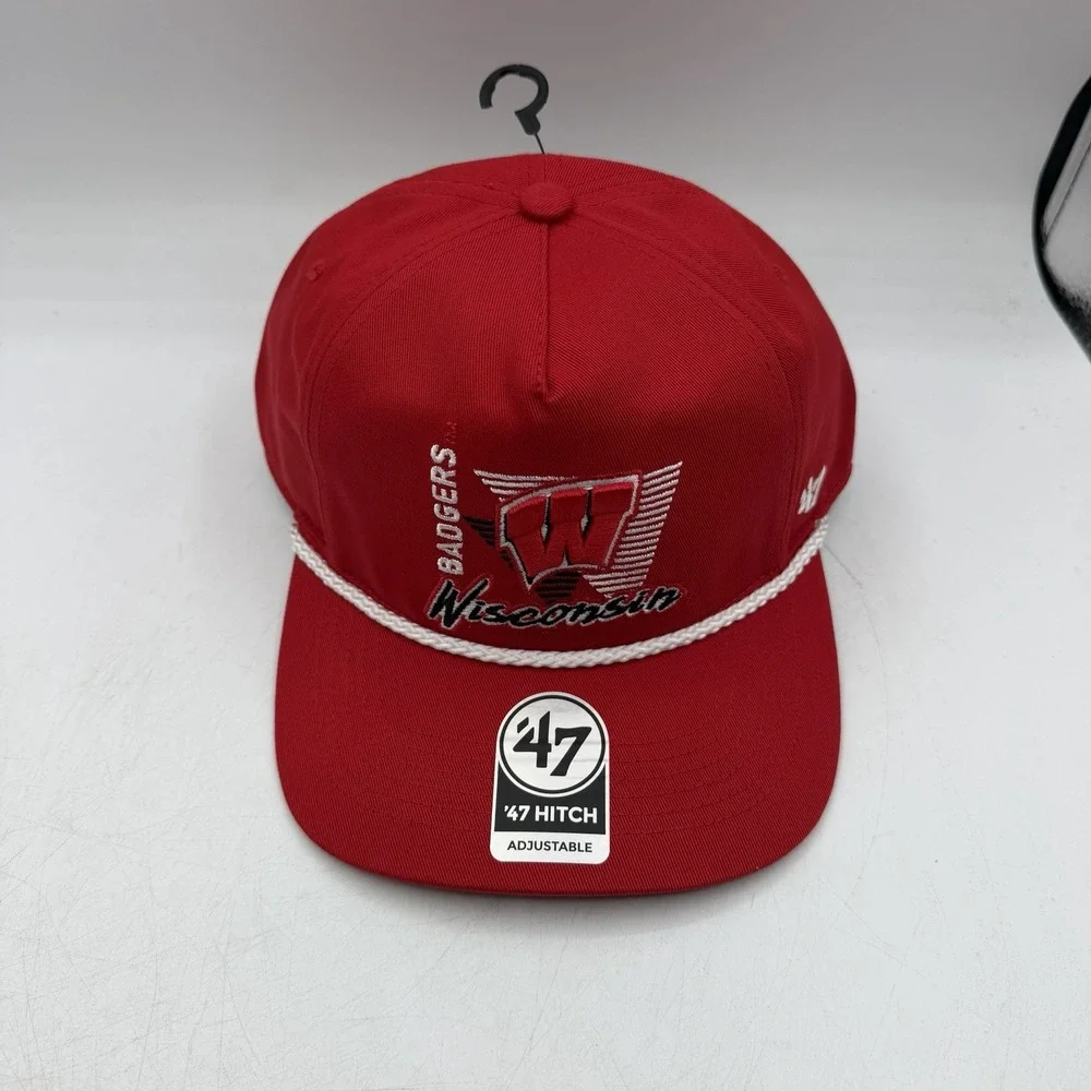 '47 Brand Hitch Wisconsin Badgers YOUTH Hat Cap Snapback Adjustable Rope Red NWT